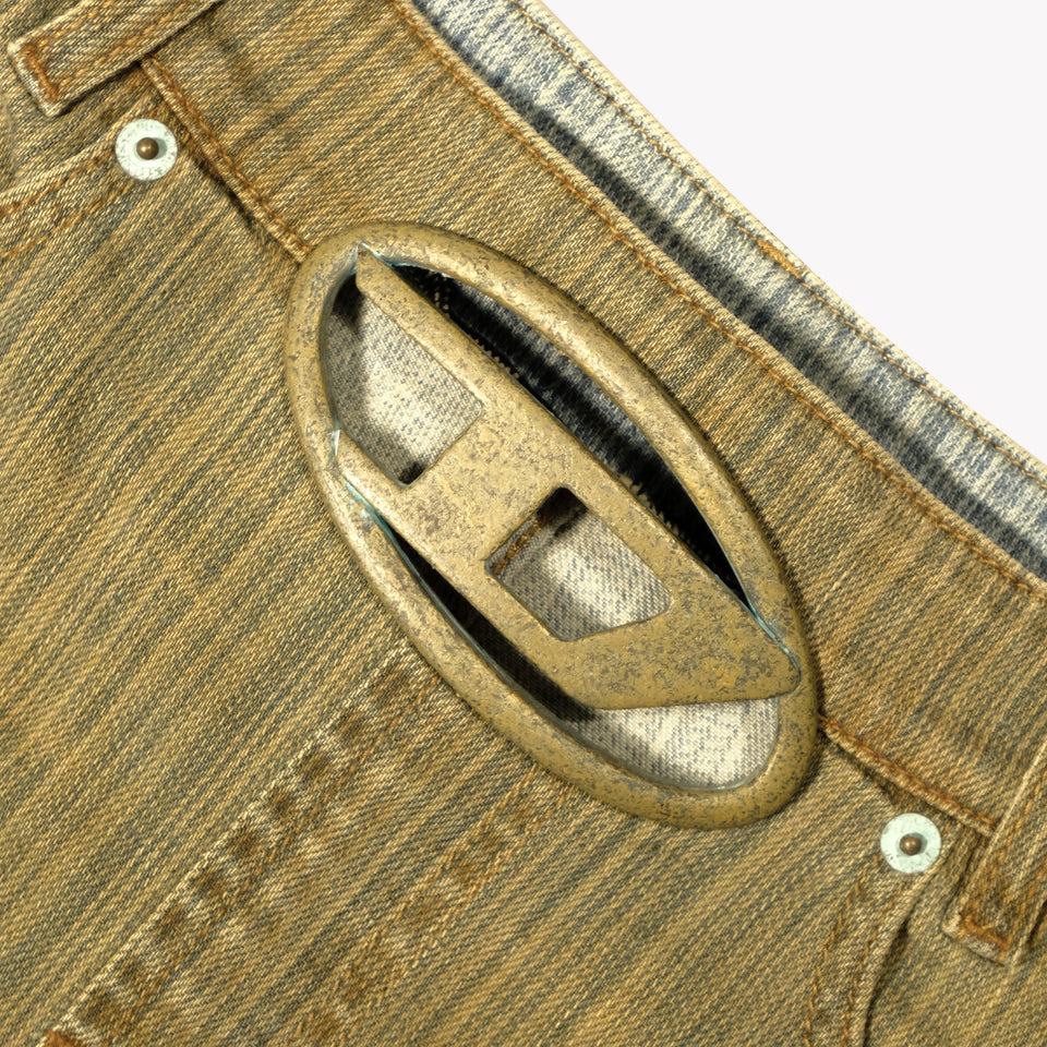 DENIM MINI SKIRT WITH PLAQUE