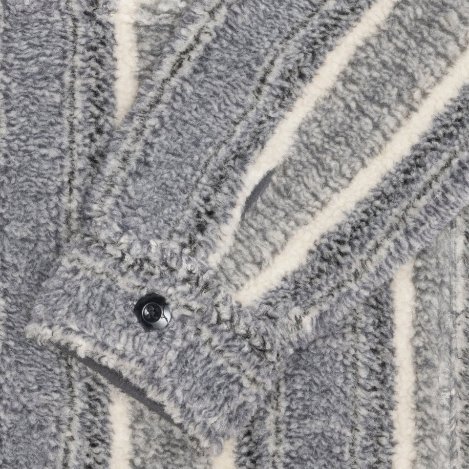 STRIPED SHERPA SHIRT CHARCOAL