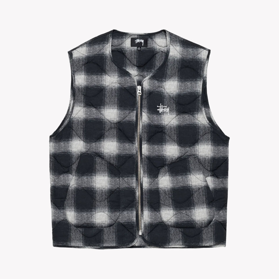 PLAID NYLON LINER VEST