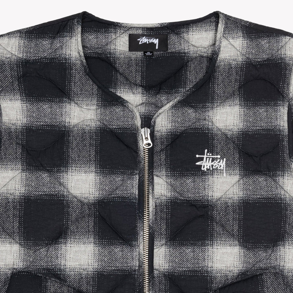 PLAID NYLON LINER VEST