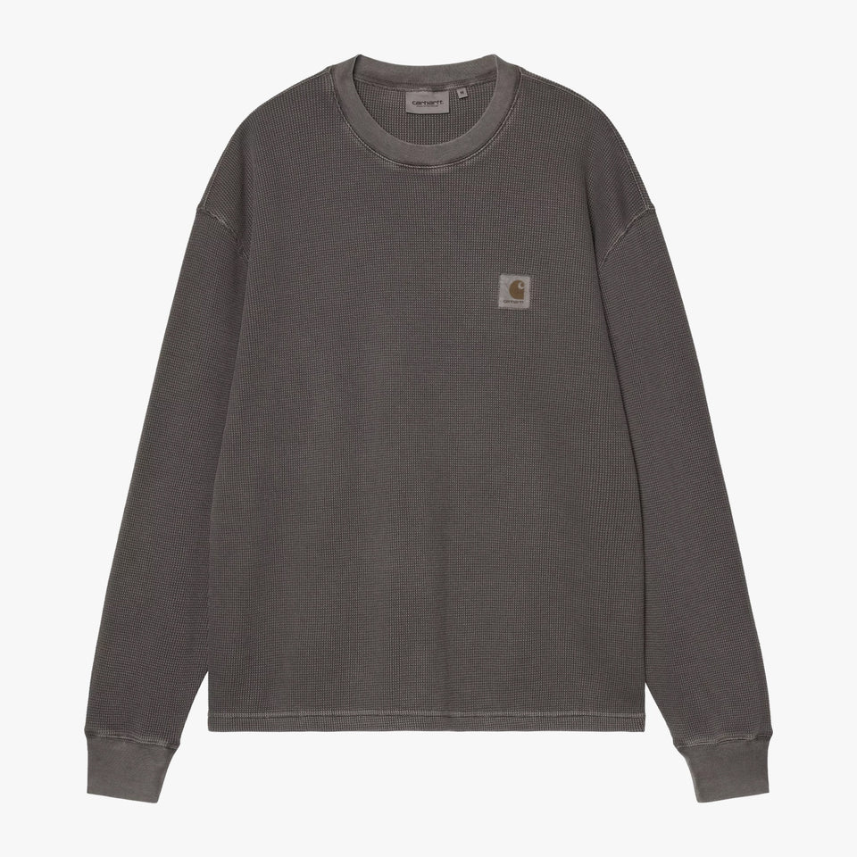 LS Vista Waffle T-Shirt Black Garment Dyed