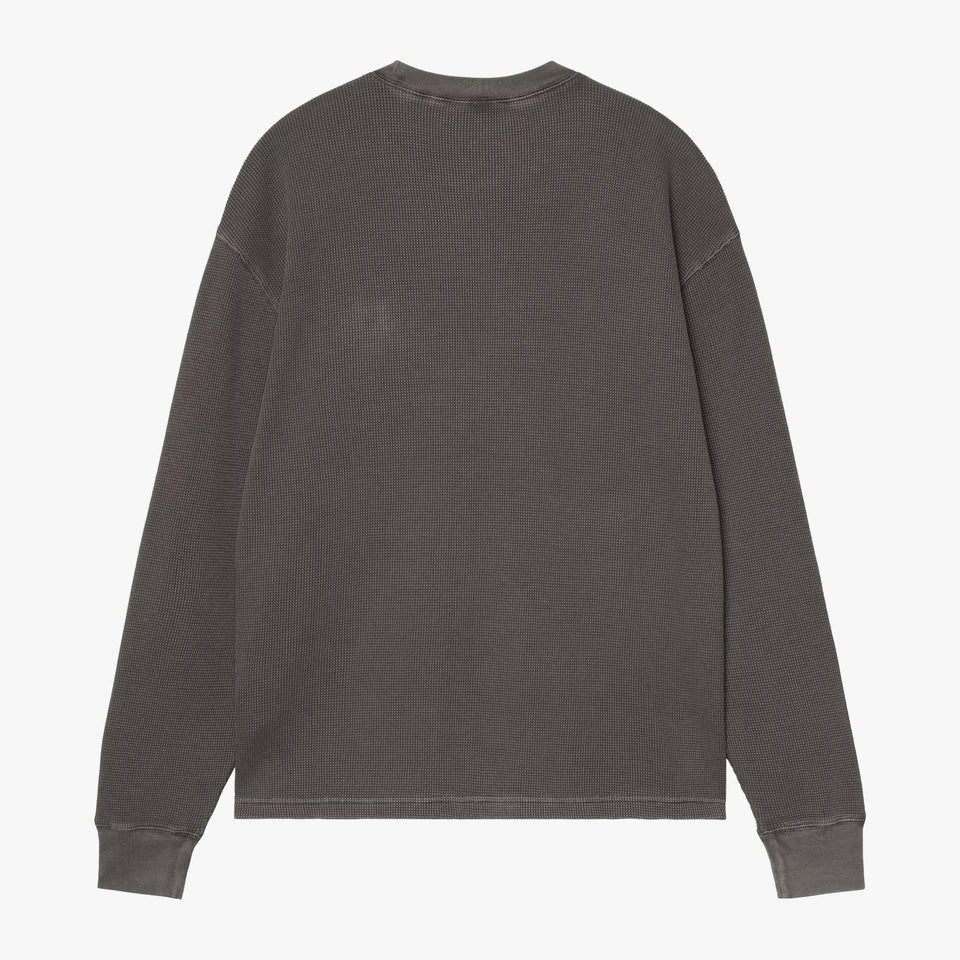 LS Vista Waffle T-Shirt Black Garment Dyed