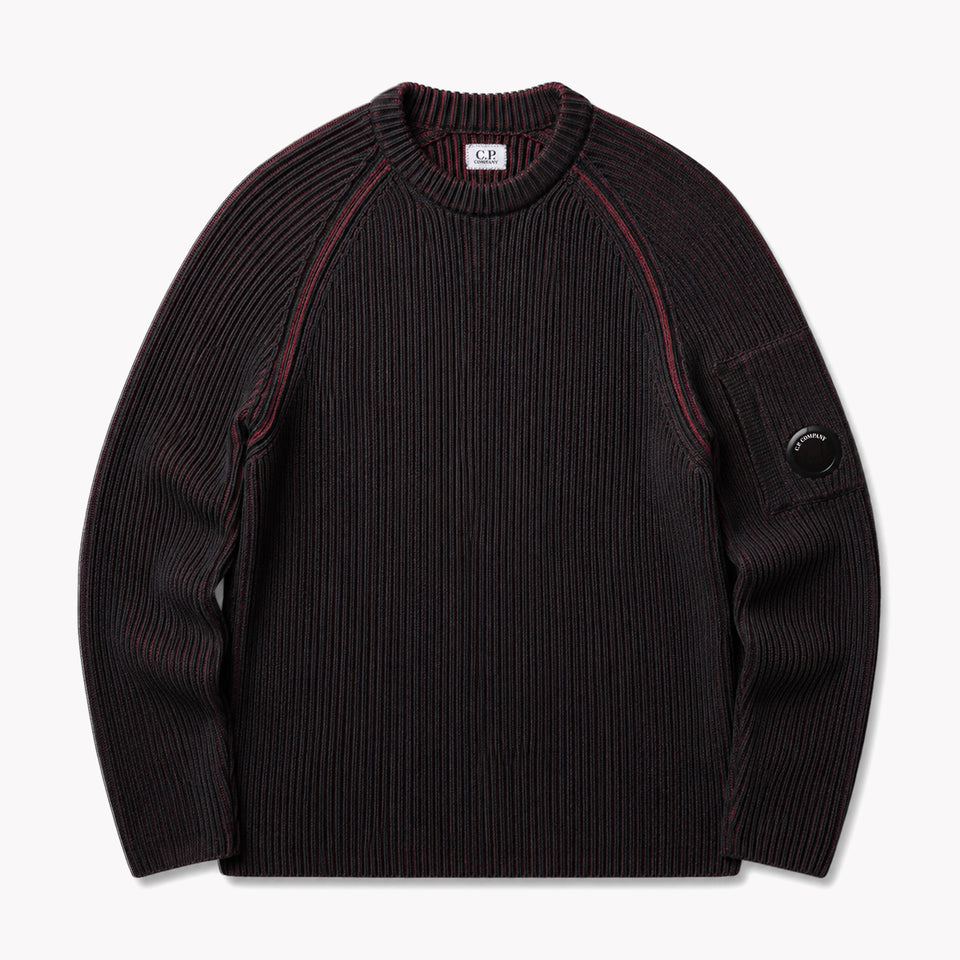 Knitwear Crewneck Fleece Knit Black/Red
