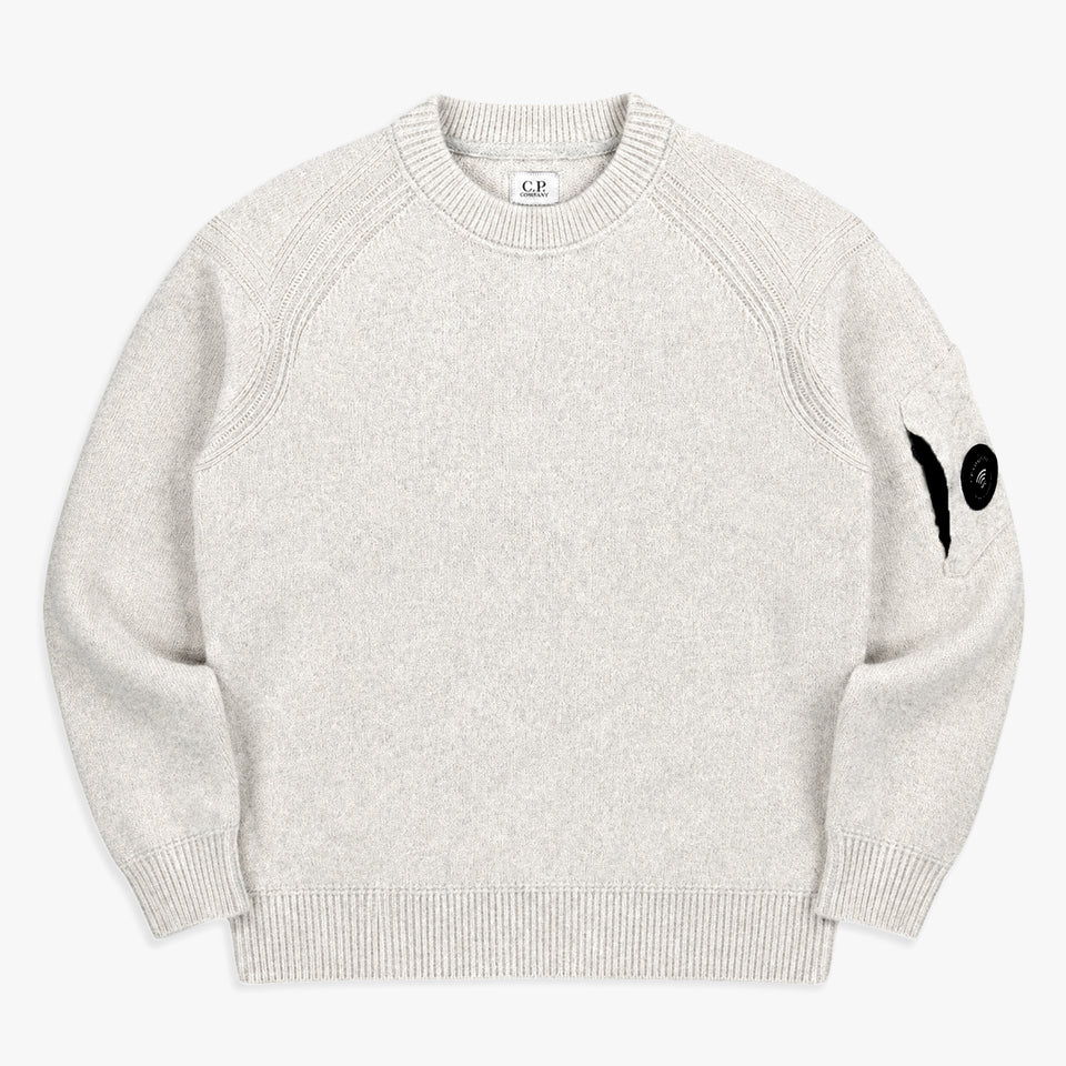 Knitwear Crewneck Fleece Knit White Melange