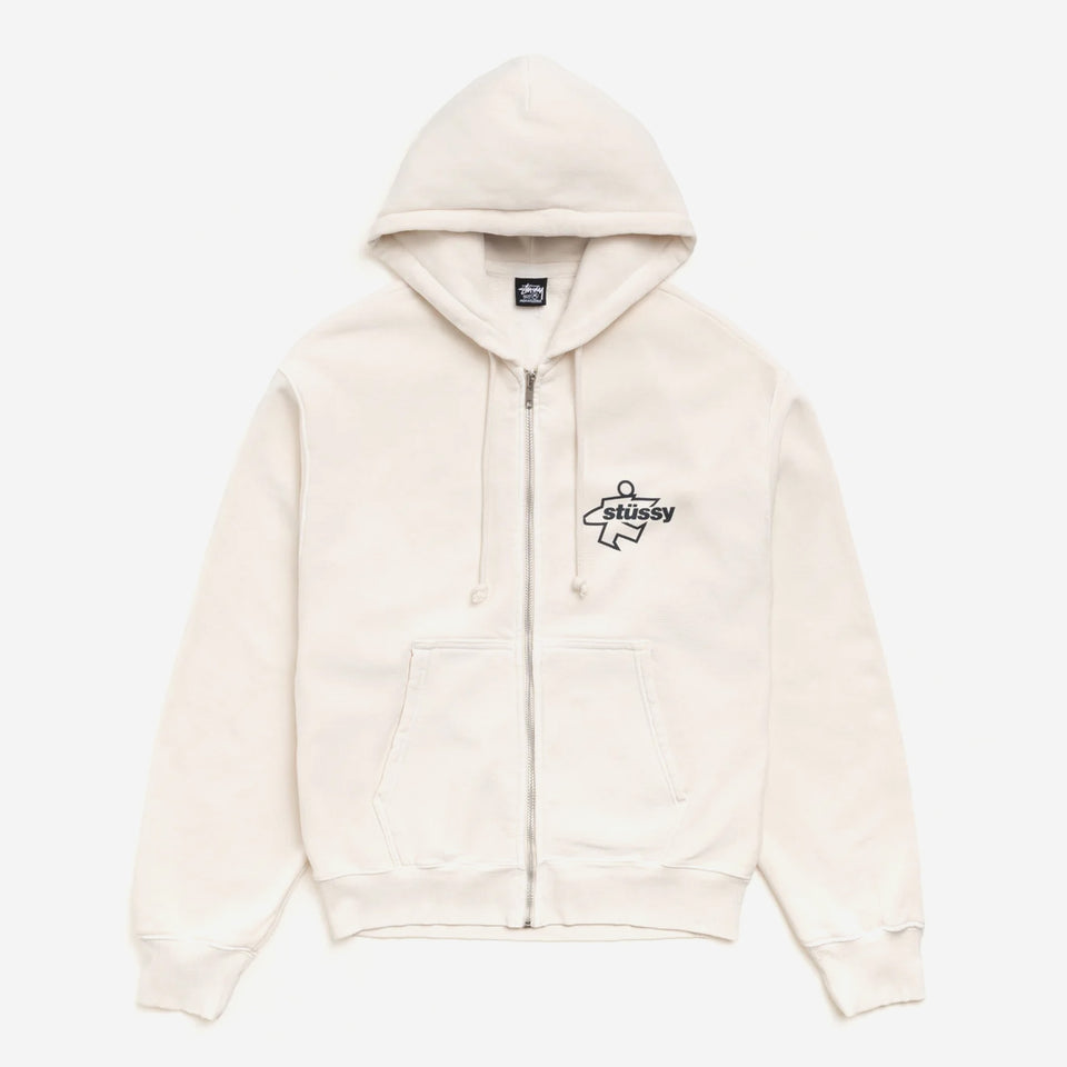 Surf Size Gar. Dyed Zip Hood Bone