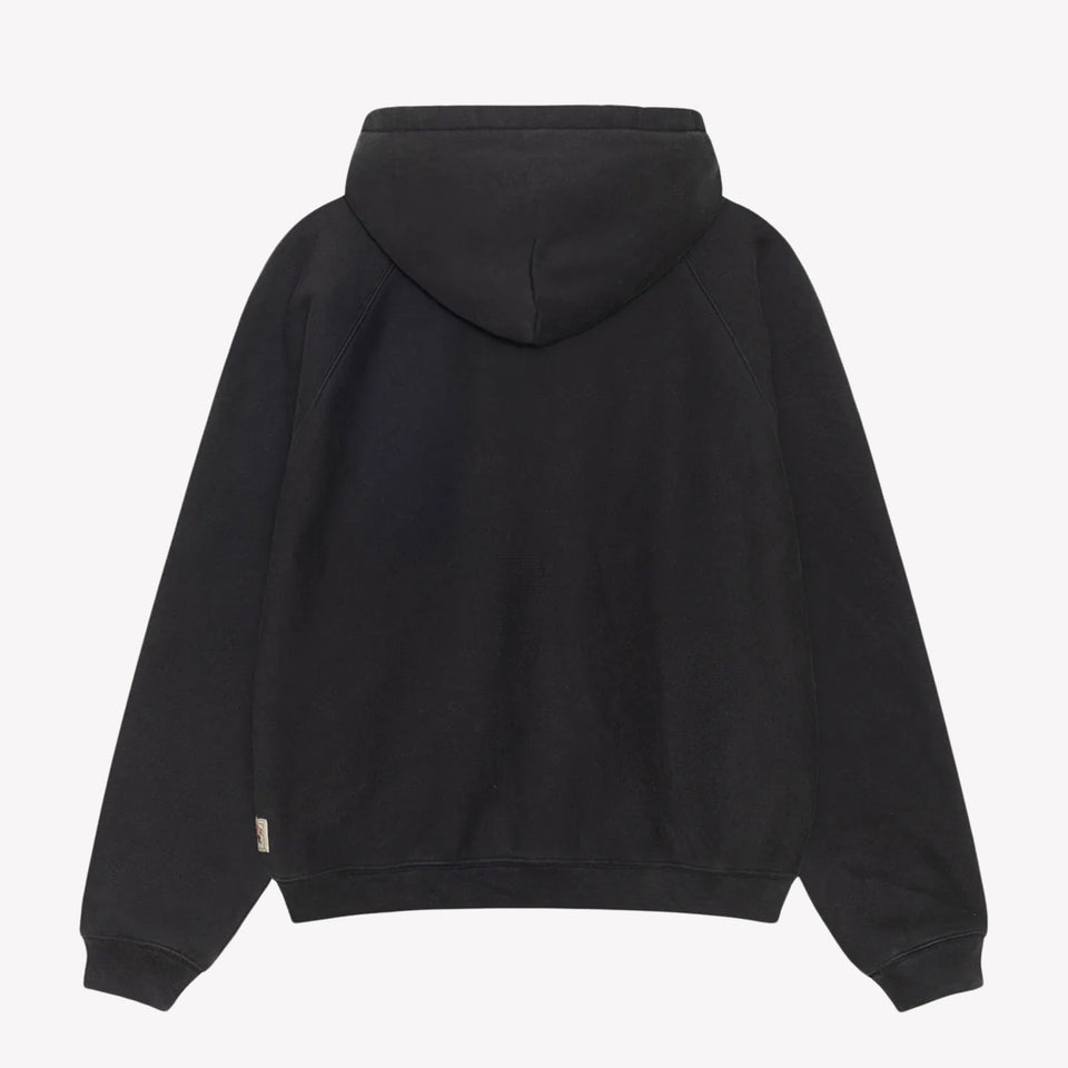 Fleece Raglan Hood Washed Black