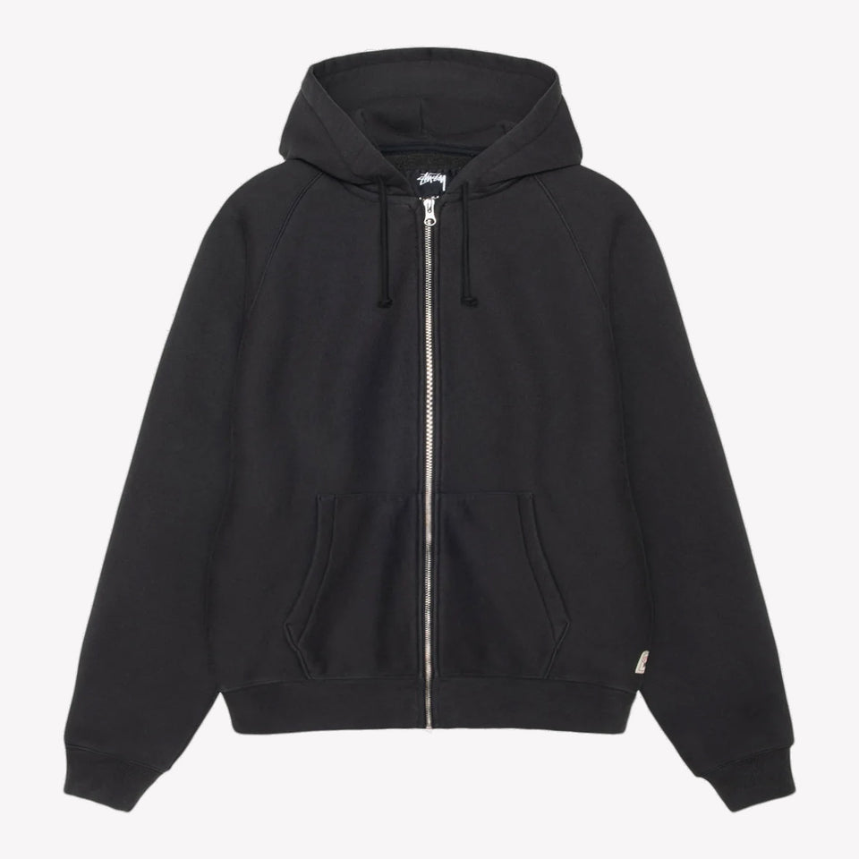 Raglan Zip Hood Washed Black