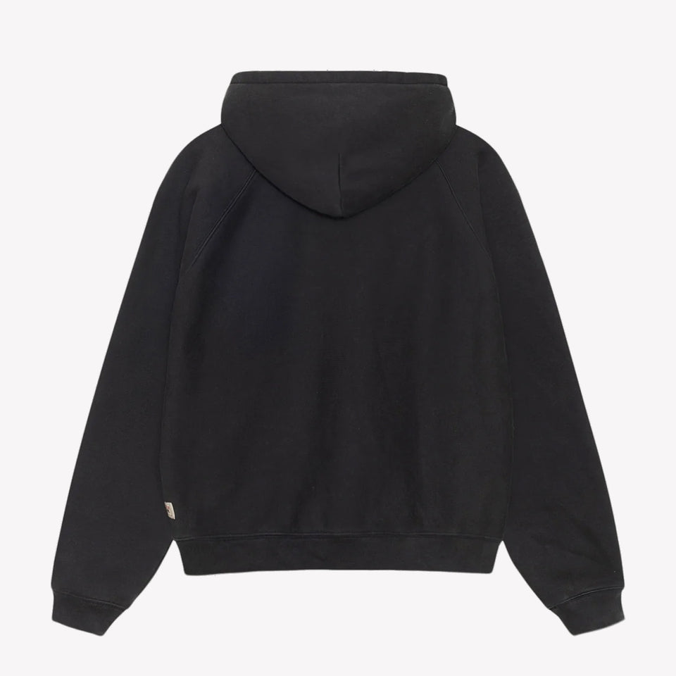 Raglan Zip Hood Washed Black
