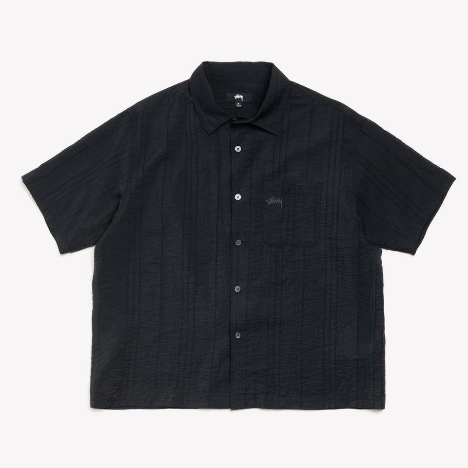 Pleated Textured Shirt Black