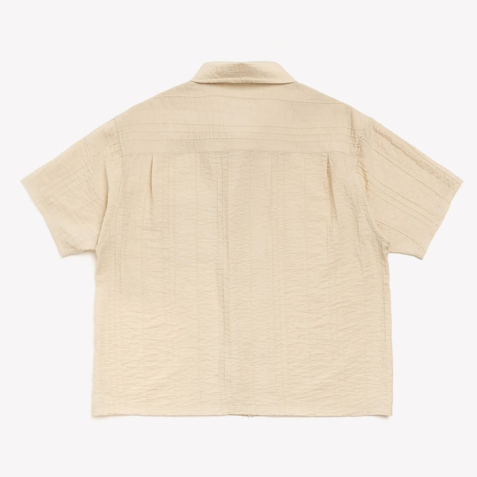 Pleated Textured Shirt Tan