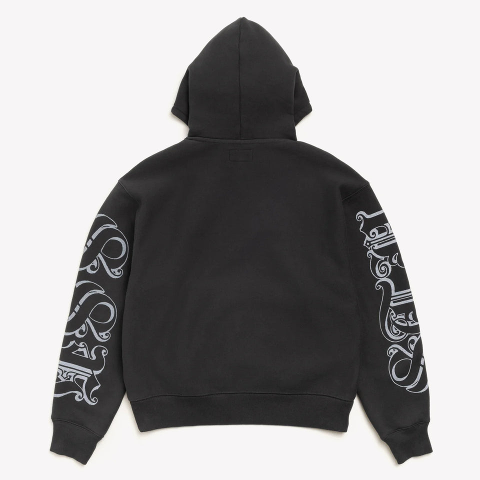 Motif Print Hood Black