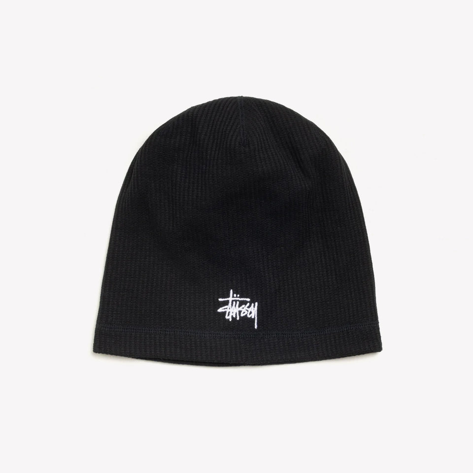 Waffle Knit Skullcap Black