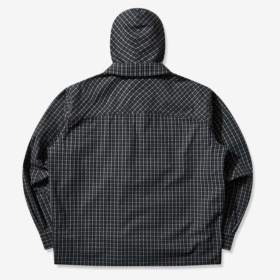 Aair Floweave Printed Check Longsleeve Hooded Shirt