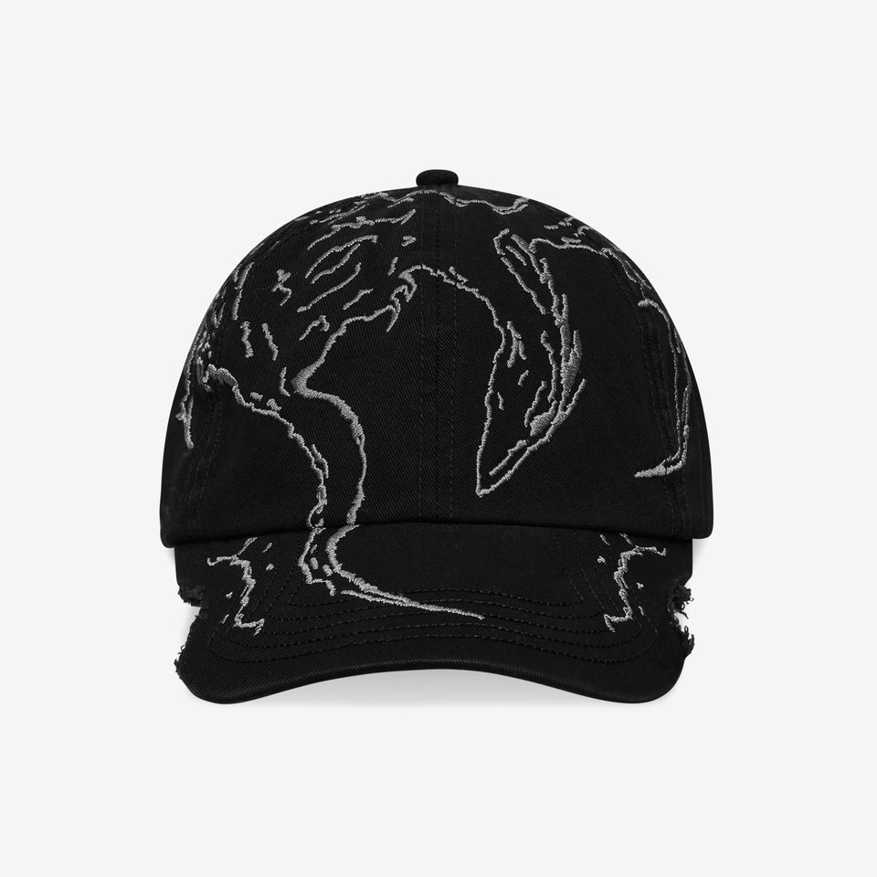 Ryli Embroidered 6 Panel Cap Black