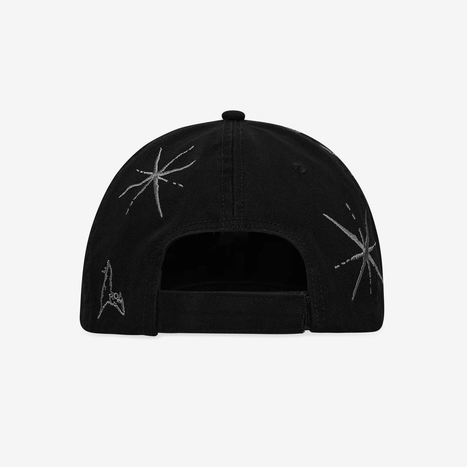 Ryli Embroidered 6 Panel Cap Black
