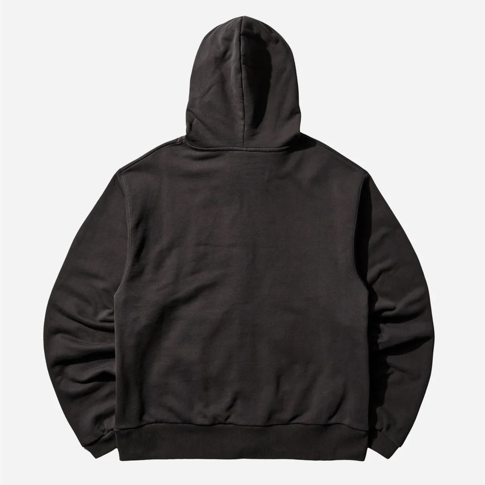 Compact Masked Zip Hoodie Washed Black