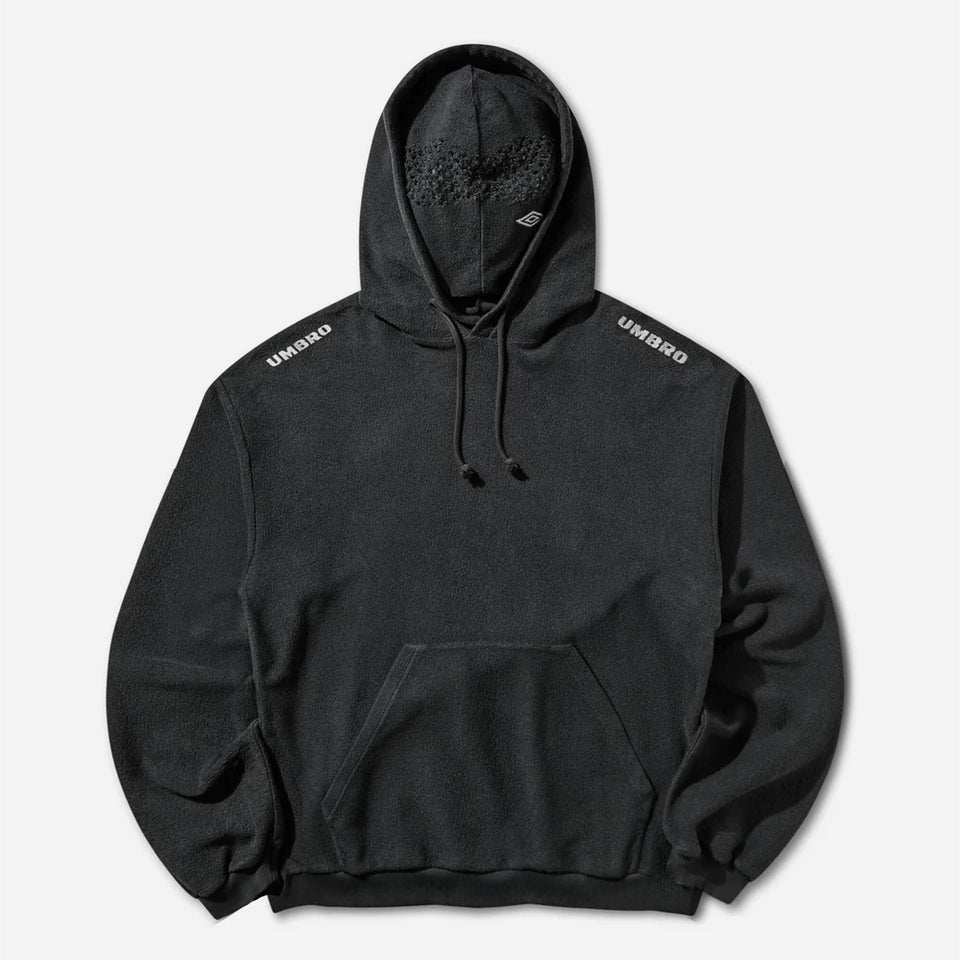 Lasered Masked Hoodie Washed Black