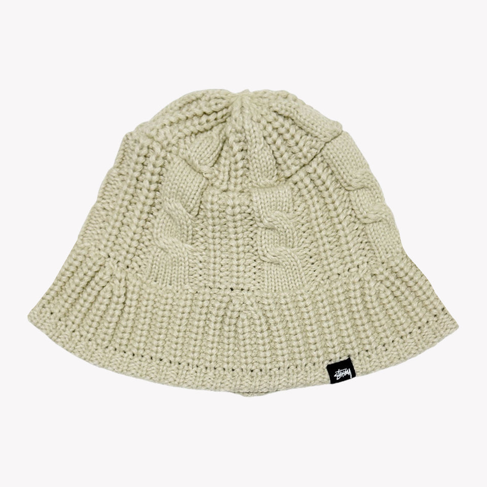 Cable Knit Bucket Hat Bone