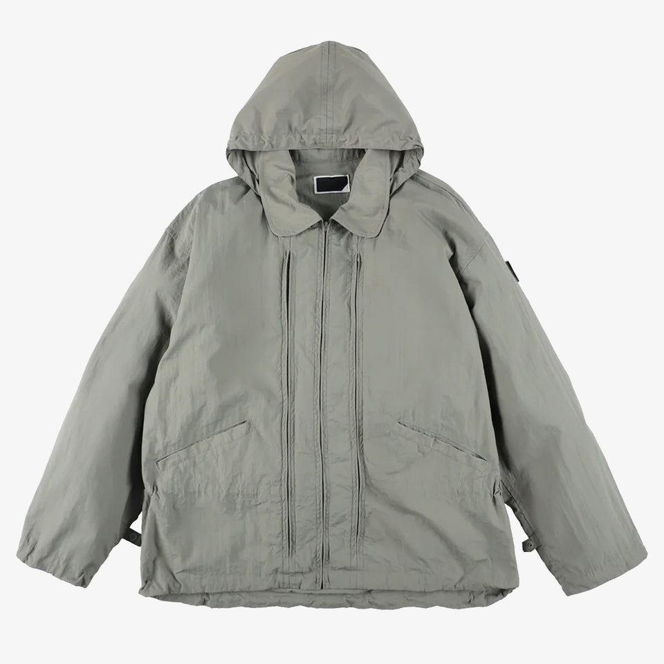Crushed Nylon Full Pack Jacket Grey