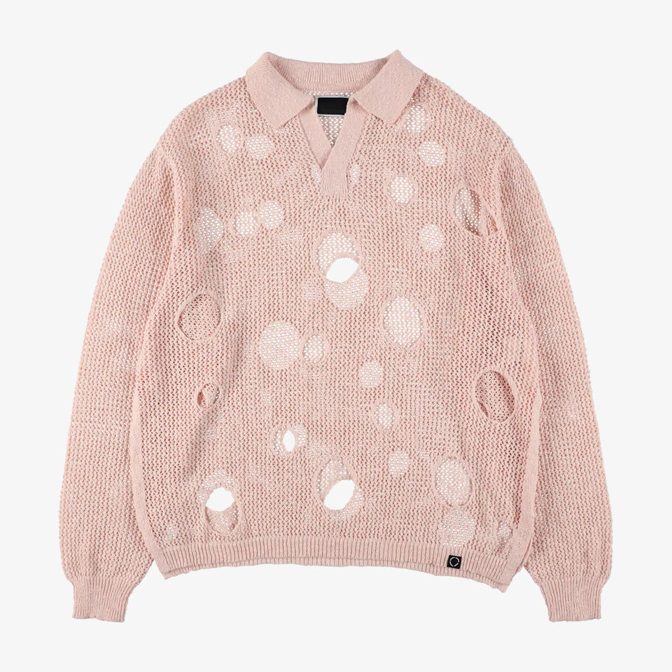 Hole Knit Skipper Light Pink