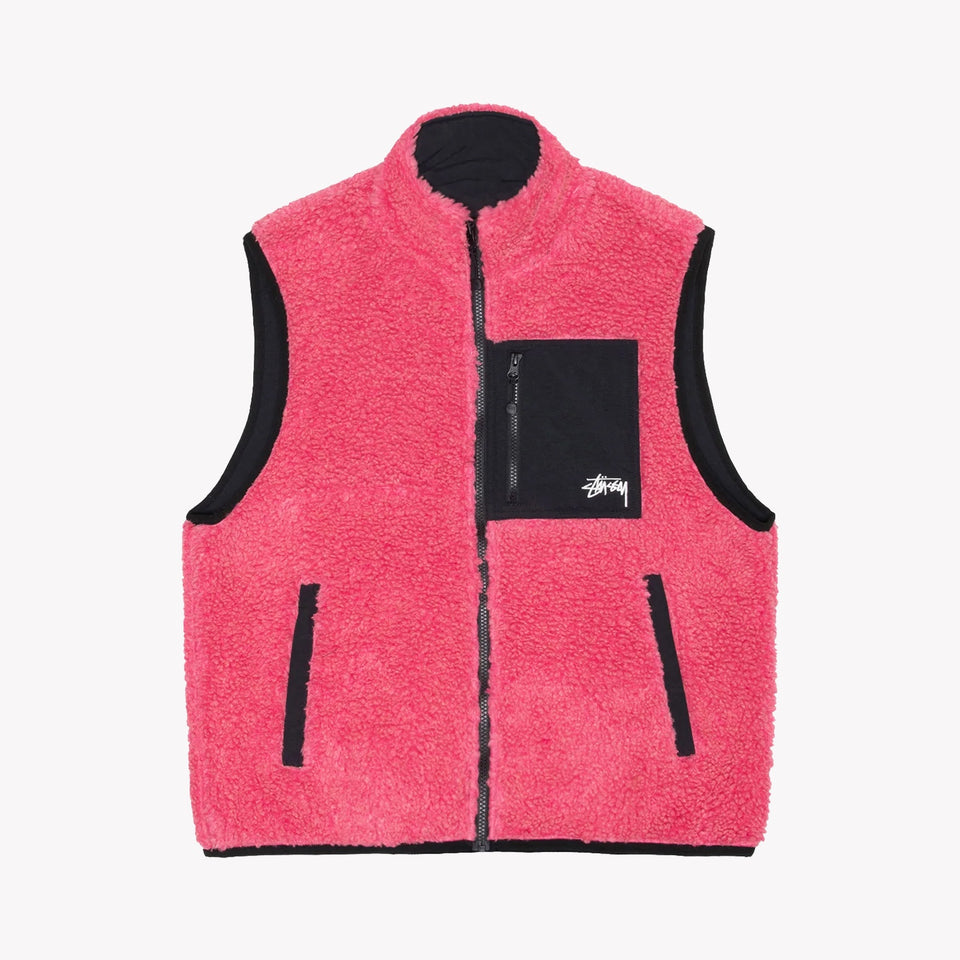 Sherpa Reversible Vest Pink